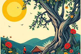 create stunning linocut or woodcut style illustrations