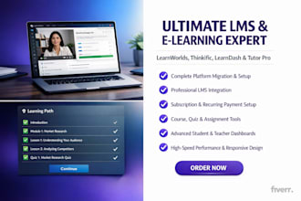 build a professional learnworlds, thinkific, learndash and educational website