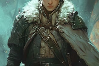 draw a fantasy character for dnd, pathfinder, etc