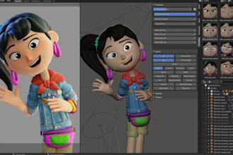 create 3d character rigging with facial controls and unity mixamo compatible rig