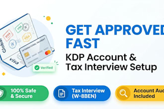 professionally setup your amazon kdp account and tax interview