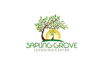 design powerful nurturing learning center logo with trees