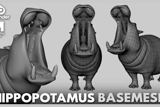 create 3d dog model animal sculpt pet creature design bust fbx stl for 3d print