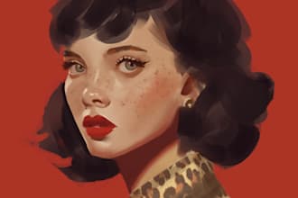 draw a custom hand drawn digital portrait in procreate