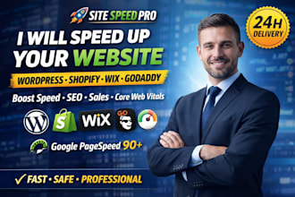 do wordpress shopify wix godaddy speed optimization fix slow website speed up