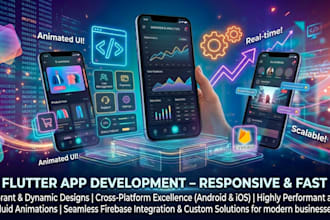 develop a professional flutter app for android and ios