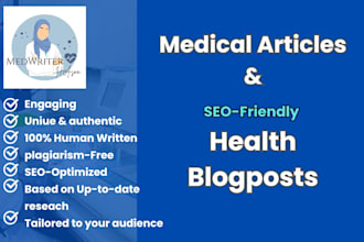 write medical articles and SEO health blog posts