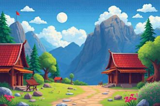 make pixel art scene or background