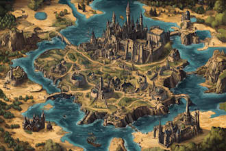 illustrate a gorgeous game fantasy dnd map