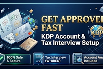 setup your amazon kdp account and complete the tax interview for fast approval
