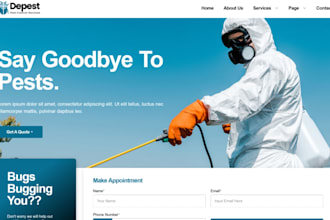 build wix pest control website fumigation cleaning website
