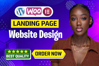 design wordpress landing page with elementor, landing page design, webdesign