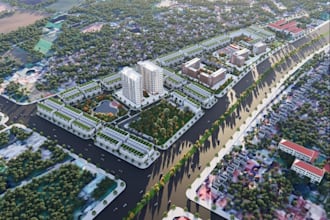 design 3d urban masterplan large scale township site plan city layout rendering