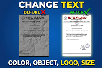 change replace remove add update fix color logo size crop picture object removal