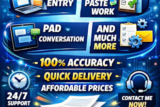 do fast and accurate data entry, PDF to word conversion and typing work
