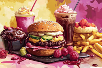 draw food or drink in my illustration style