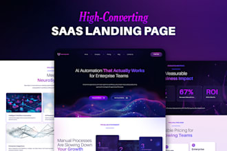 design a modern saas landing page UX UI in figma