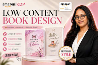 design your KDP low content interiors, book cover and aplus content
