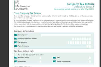 do UK company filling and ct600
