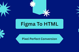 convert the figma design to html css and javascript responsive