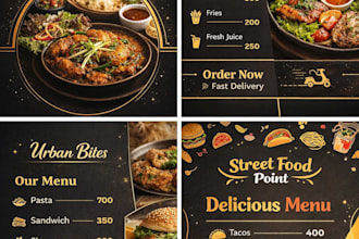 design an attractive menu for your restaurant in 24 hours