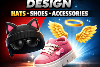 create roblox ugc accessories, hats, shoes and 3d models