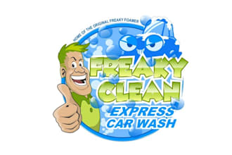 design clean express car wash mascot logo