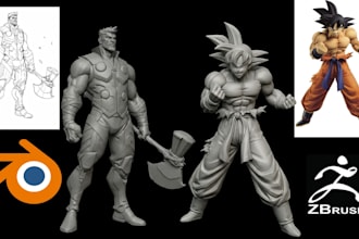 convert 2d to 3d toy model, 3d action figure from picture, image to 3d printing