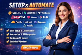 setup orocrm espocrm yetiforce suitecrm monica folk flowlu nethunt capsule attio
