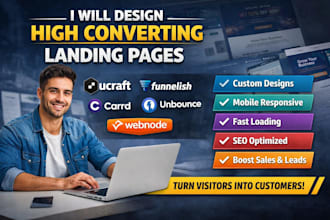 build ucraft funnelish carrd unbounce webnode landing page website design