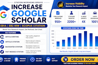 increase google scholar citation, eb1a, eb2 niw citation, scopus citation