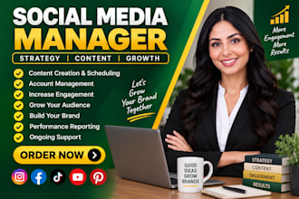 be your social media manager social media post social media marketing manager