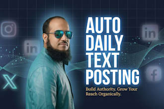 auto post daily text content on your social media to build authority and reach