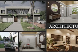 create 3d architect rendering interior and exterior