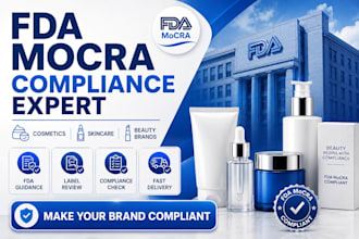 assist with fda mocra cosmetic compliance and registration