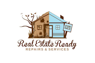 design real estate ready repairs services logo