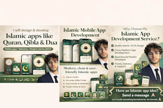 develop modern islamic apps, quran app, qibla finder, dua app, tasbih counter