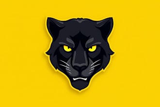 do black panther mascot logo design 1 day