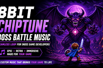 compose 8bit chiptune seamless loop boss battle music for indie game developers
