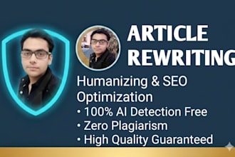professional article rewriting and humanize ai