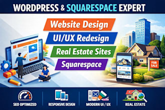 wordpress website design, UI UX, redesign real estate, squarespace website