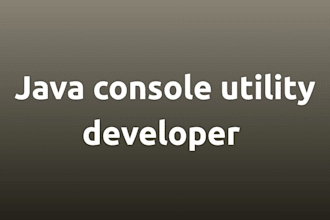 create a java console utility for you
