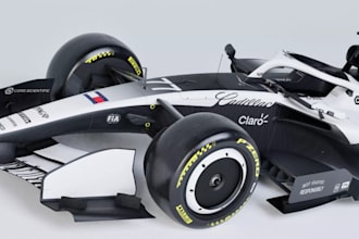 print f1 car part,upgrade rear wing,sportcar bodykit,2d image to step file model