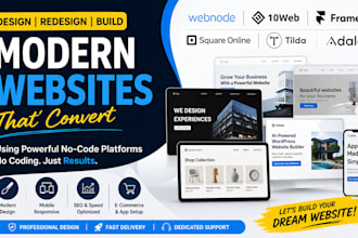 design redesign webnode 10web framer square online tilda website build adalo