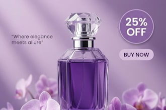 create sophisticated perfume brand visuals