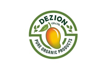 design fresh pure organic mango product logo