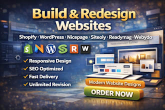build shopify nicepage design wordpress siteoly readymag webydo wesbite redesign