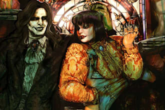 draw a dark fantasy gothic illustration