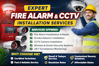 cctv security setup, fire alarm install, wireless alarms, smart cctv systems