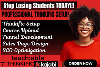 setup thinkific learnworlds course upload sales funnel payment setup for tutors